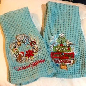 Christmas at the beach theme hand towels